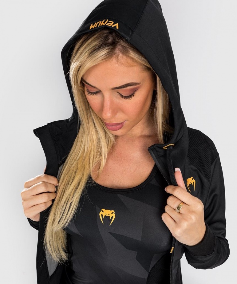 Sweat a Capuche Venum Razor Femme Noir Doré  | EYA-4945638