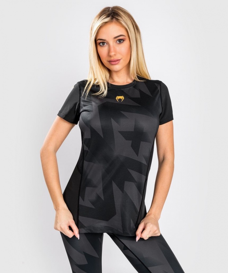 T Shirts Venum Razor Dry Tech Femme Noir Doré  | QAD-0841828