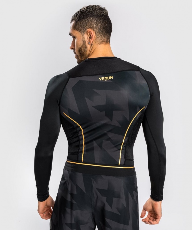 T Shirts Venum Razor Rashguard Long Sleeves Homme Noir Doré  | PNX-5101561