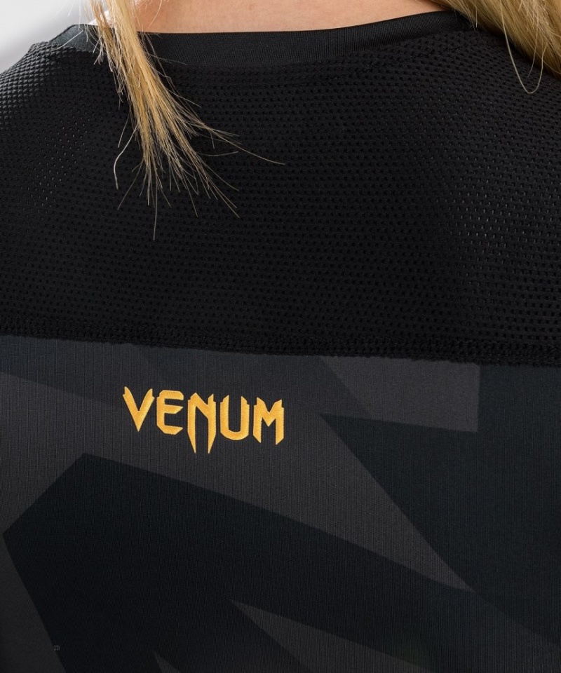 T Shirts Venum Razor Rashguard Long Sleeves Femme Noir Doré  | CEZ-2129109