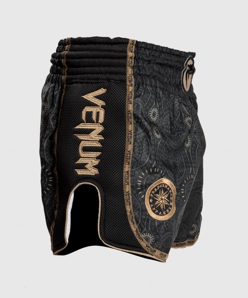 Short Venum Santa Muerte Dark Side Muay Thai Boxing Homme Noir Marron  | GCJ-9479040