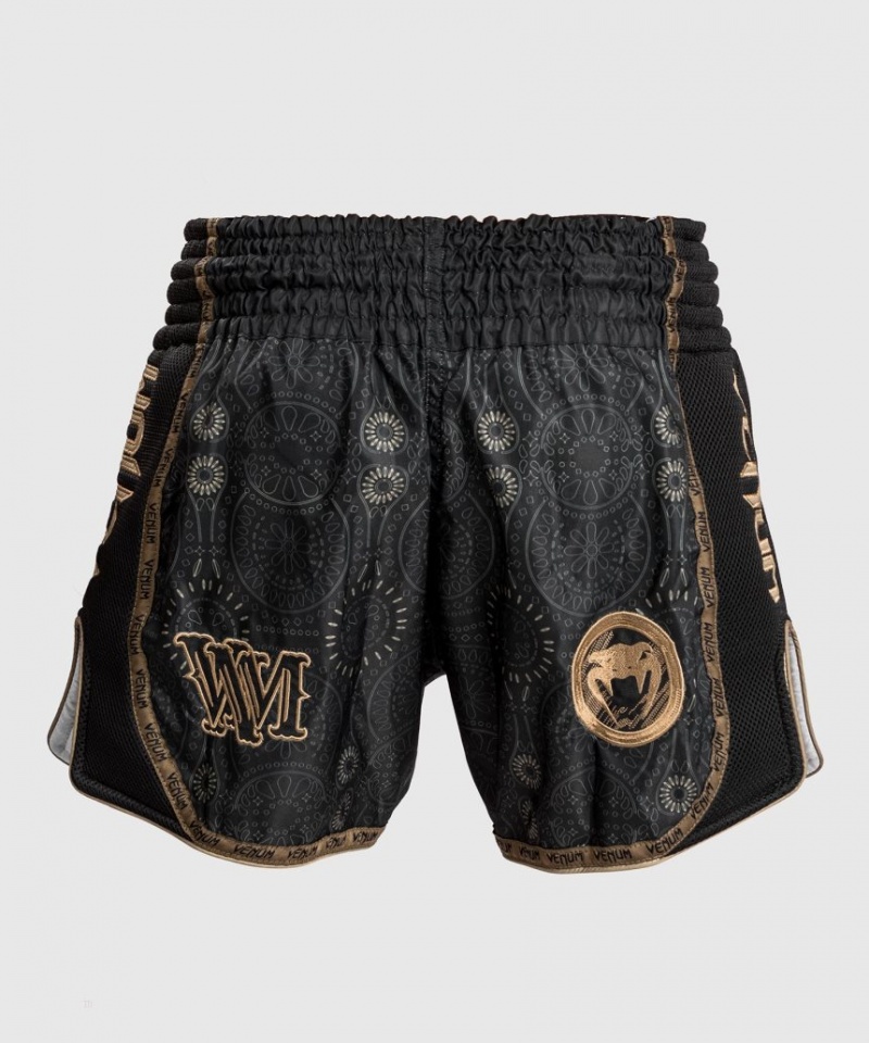 Short Venum Santa Muerte Dark Side Muay Thai Boxing Homme Noir Marron  | GCJ-9479040