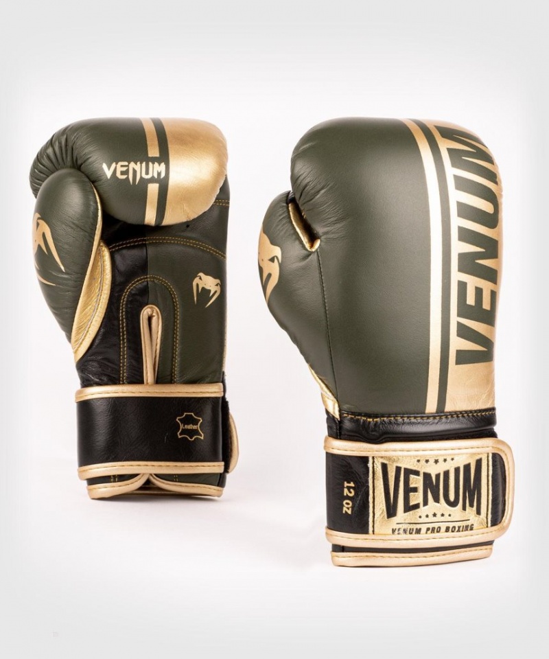 Gants De Boxe Venum Shield Pro Velcro Kaki Doré  | KUM-8287226