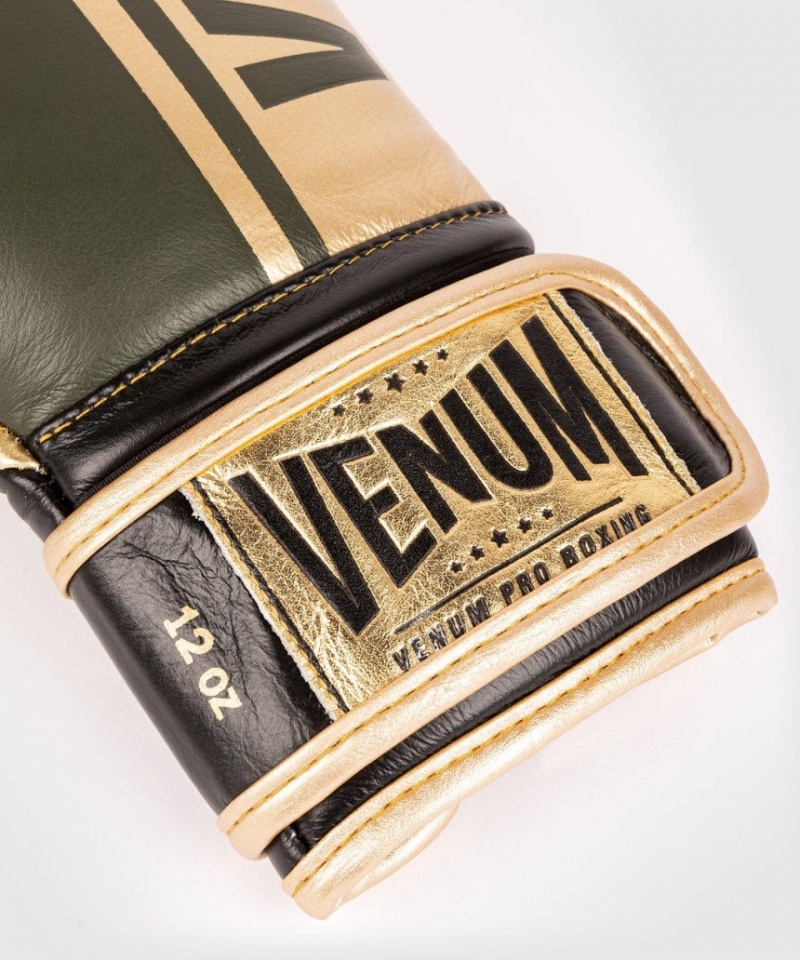 Gants De Boxe Venum Shield Pro Velcro Kaki Doré  | KUM-8287226