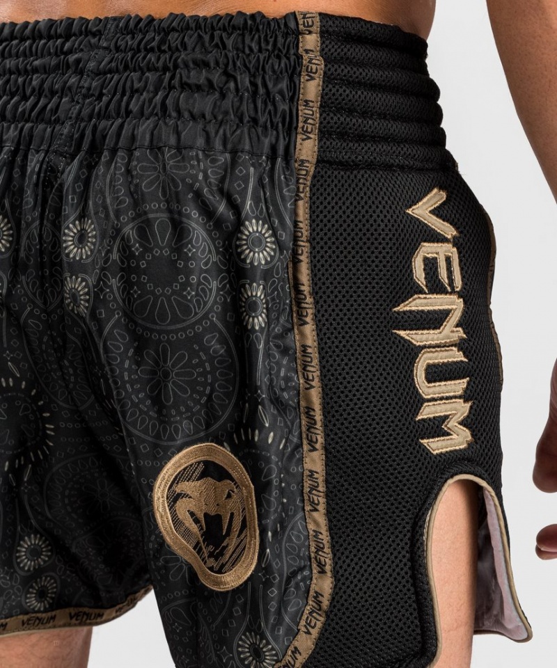 Short Venum Santa Muerte Dark Side Muay Thai Boxing Femme Noir Marron  | VEN-3918339