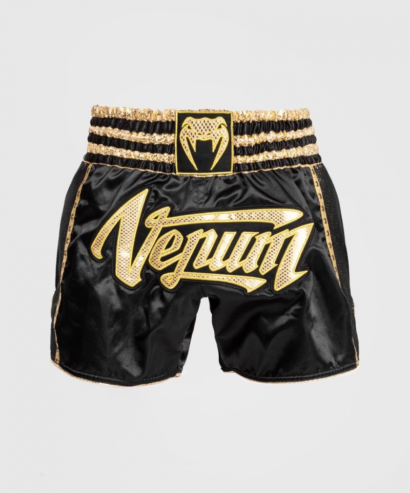 Short Venum Absolute 2.0 Muay Thai Boxing Homme Noir Doré Blanche | VUI-1325743