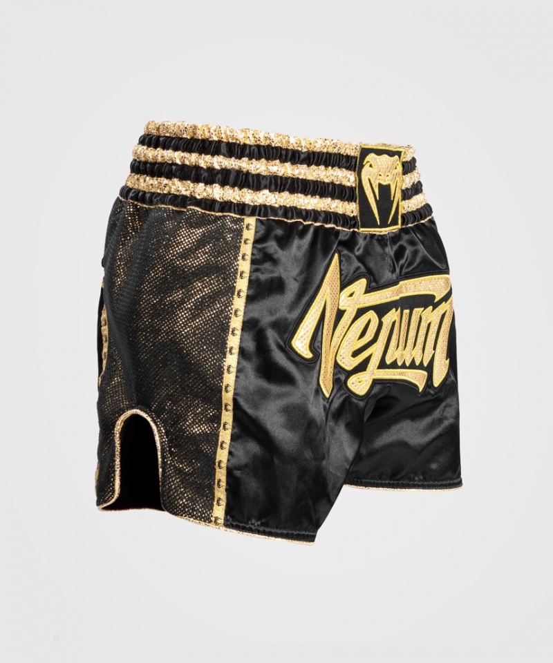 Short Venum Absolute 2.0 Muay Thai Boxing Femme Noir Doré Military | NWD-7492592