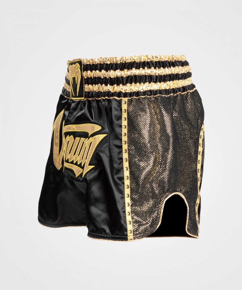 Short Venum Absolute 2.0 Muay Thai Boxing Femme Noir Doré Military | NWD-7492592