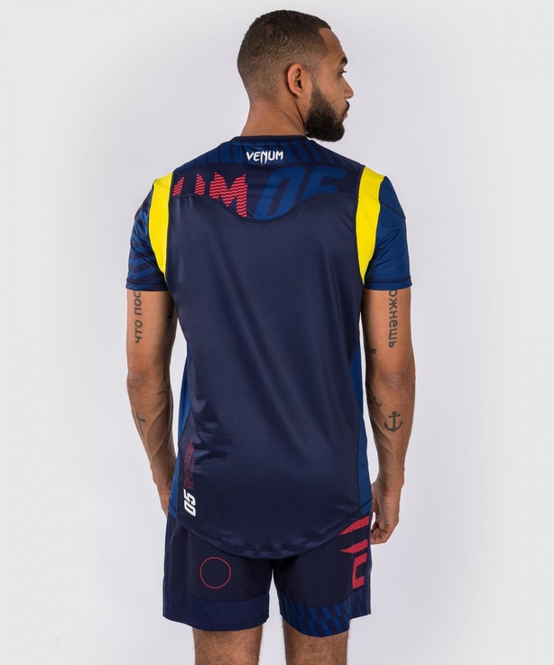 T Shirts Venum Sport 05 Dry Tech Homme Bleu Jaune  | VOT-1216514