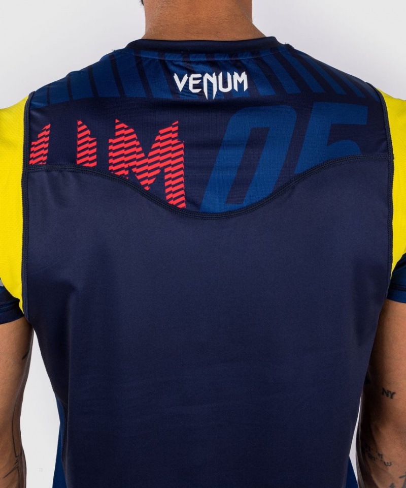 T Shirts Venum Sport 05 Dry Tech Homme Bleu Jaune  | VOT-1216514