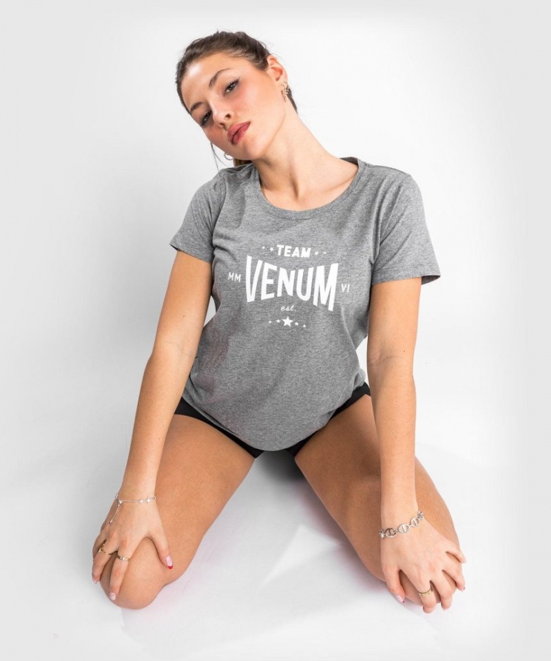 T Shirts Venum Team 2.0 Femme Grise Clair  | AKB-7112514