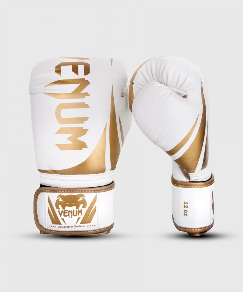 Gants De Boxe Venum Challenger 2.0 Blanche Doré  | BHQ-0496266