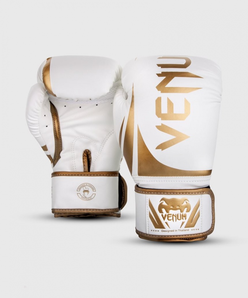 Gants De Boxe Venum Challenger 2.0 Blanche Doré  | BHQ-0496266