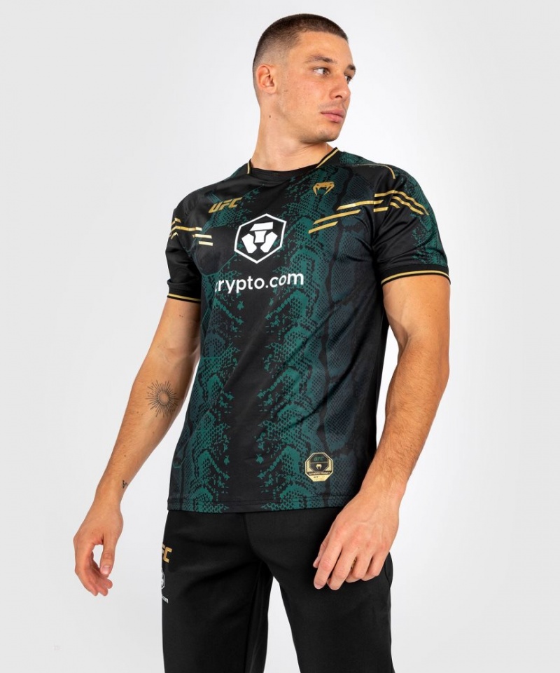 Maillot Venum UFC Adrenaline by Authentic Fight Night Emerald Edition Homme Vert Noir Doré  | ZTL-8738431