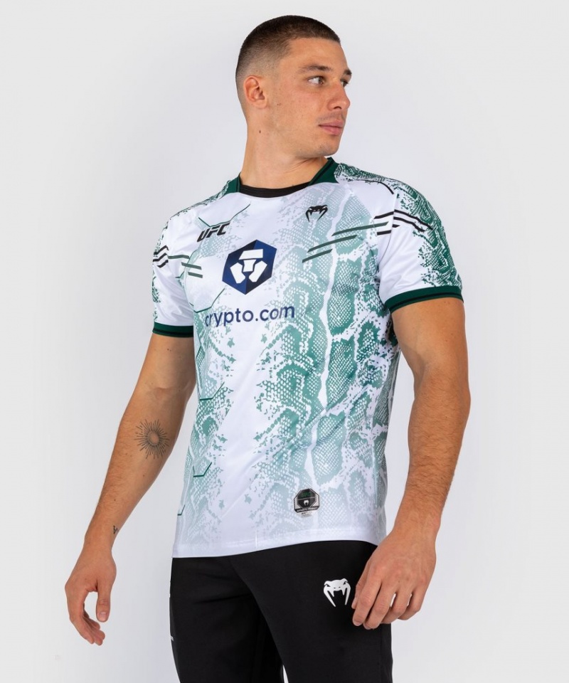 Maillot Venum UFC Adrenaline by Authentic Fight Night Emerald Edition Homme Blanche Vert  | YQU-3362109