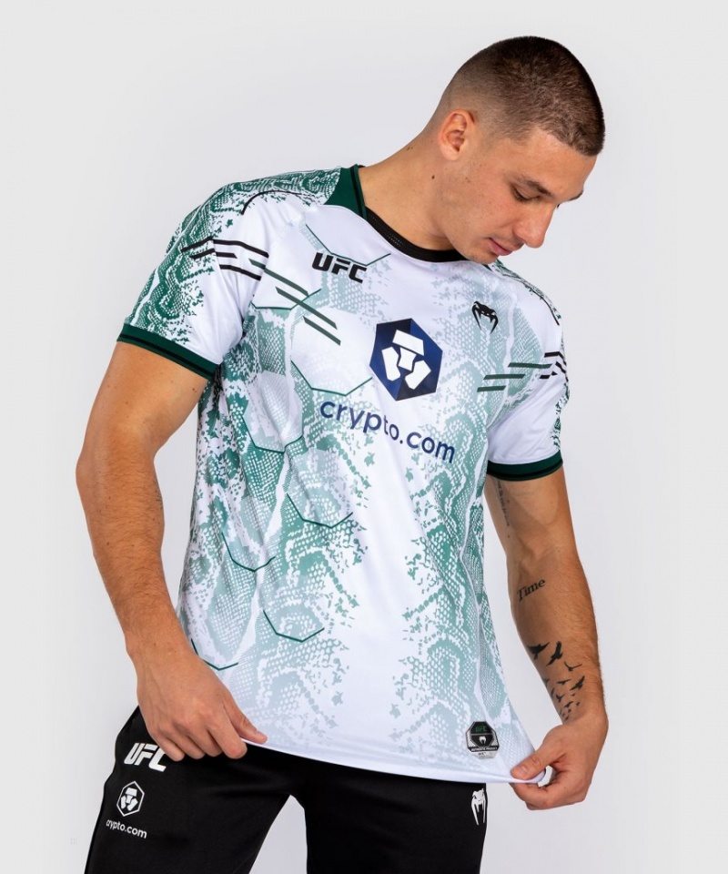 Maillot Venum UFC Adrenaline by Authentic Fight Night Emerald Edition Homme Blanche Vert  | YQU-3362109