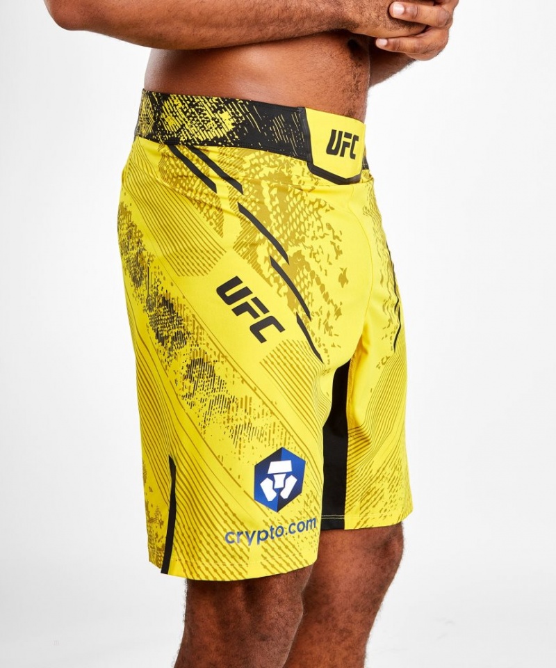 Short Venum UFC Adrenaline by Authentic Fight Night Fight Long Fit Homme Jaune  | YTT-8157076