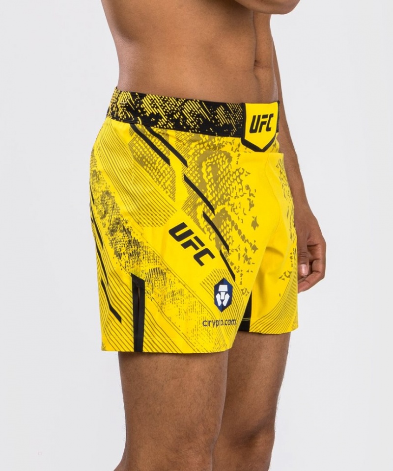 Short Venum UFC Adrenaline by Authentic Fight Night Fight Corta Fit Homme Jaune  | UZN-3757275