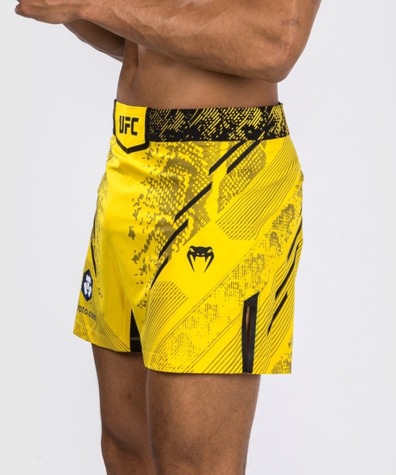 Short Venum UFC Adrenaline by Authentic Fight Night Fight Corta Fit Homme Jaune  | UZN-3757275