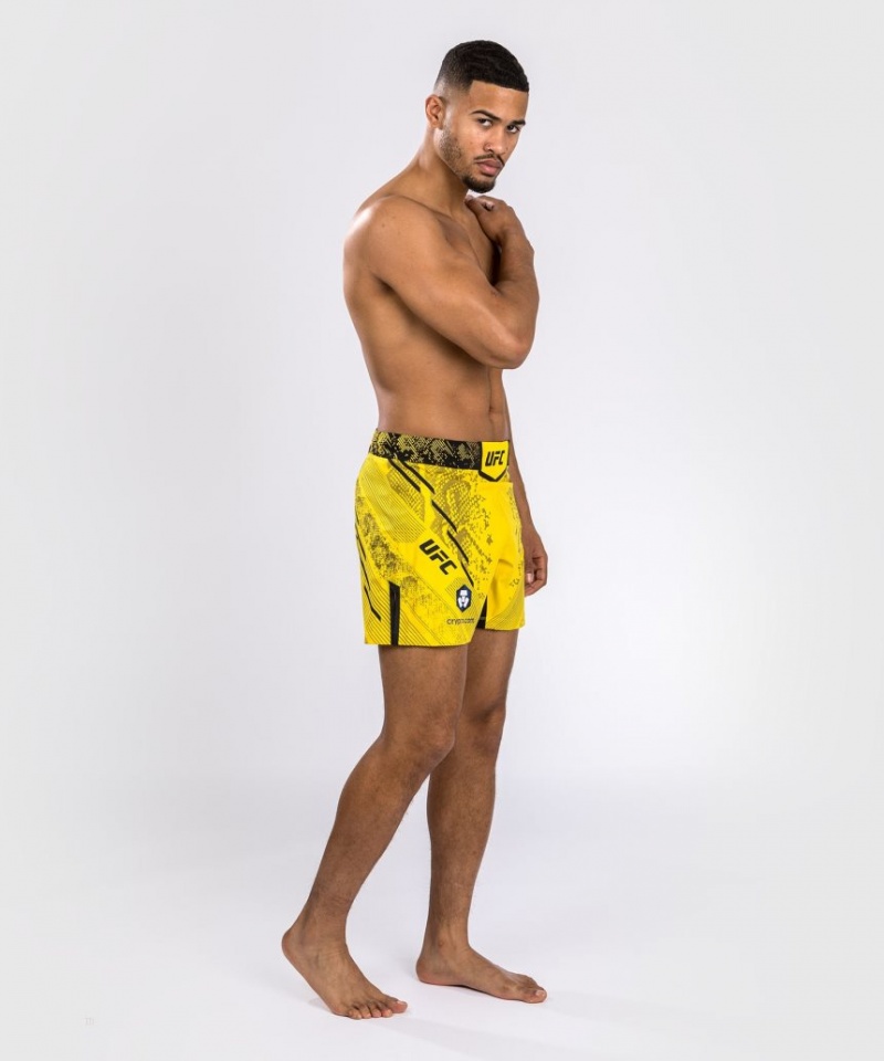 Short Venum UFC Adrenaline by Authentic Fight Night Fight Corta Fit Homme Jaune  | UZN-3757275