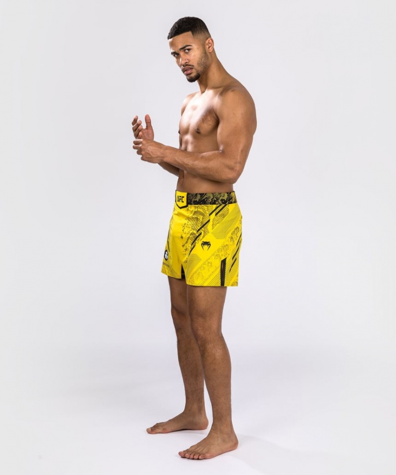 Short Venum UFC Adrenaline by Authentic Fight Night Fight Corta Fit Homme Jaune  | UZN-3757275