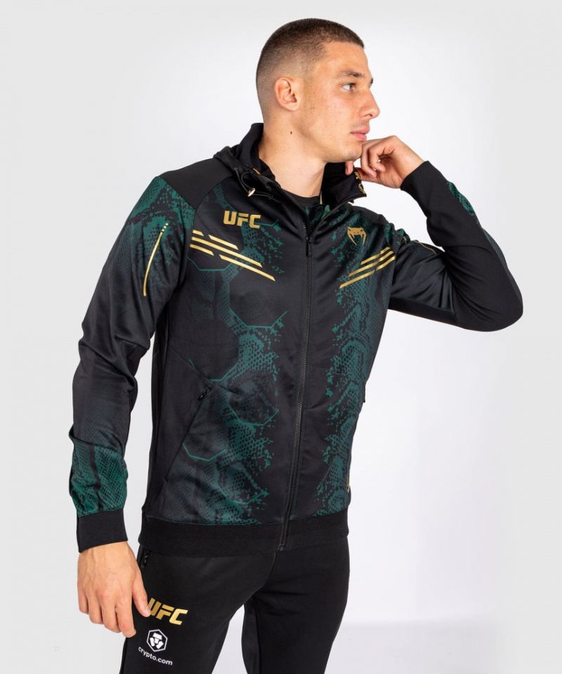 Veste Venum UFC Adrenaline by Authentic Fight Night Walkout Hoodie Emerald Edition Homme Vert Noir Doré  | JNO-5485446