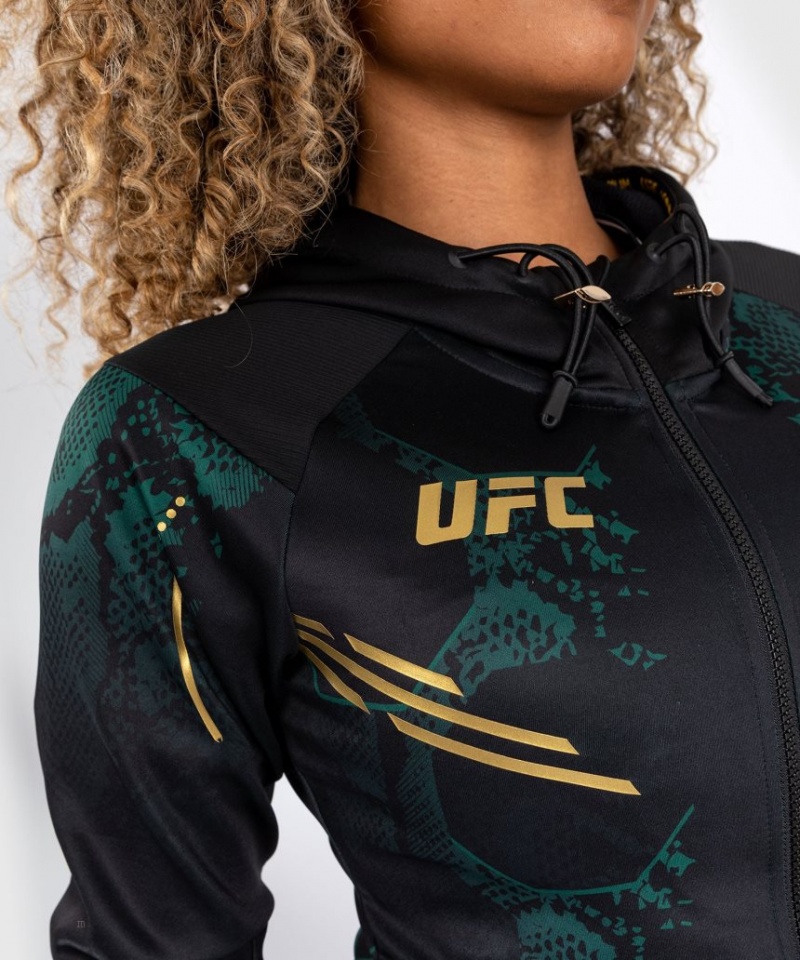 Sweat a Capuche Venum UFC Adrenaline by Authentic Fight Night Walkout Emerald Edition Femme Vert Noir Doré  | LBU-4873081