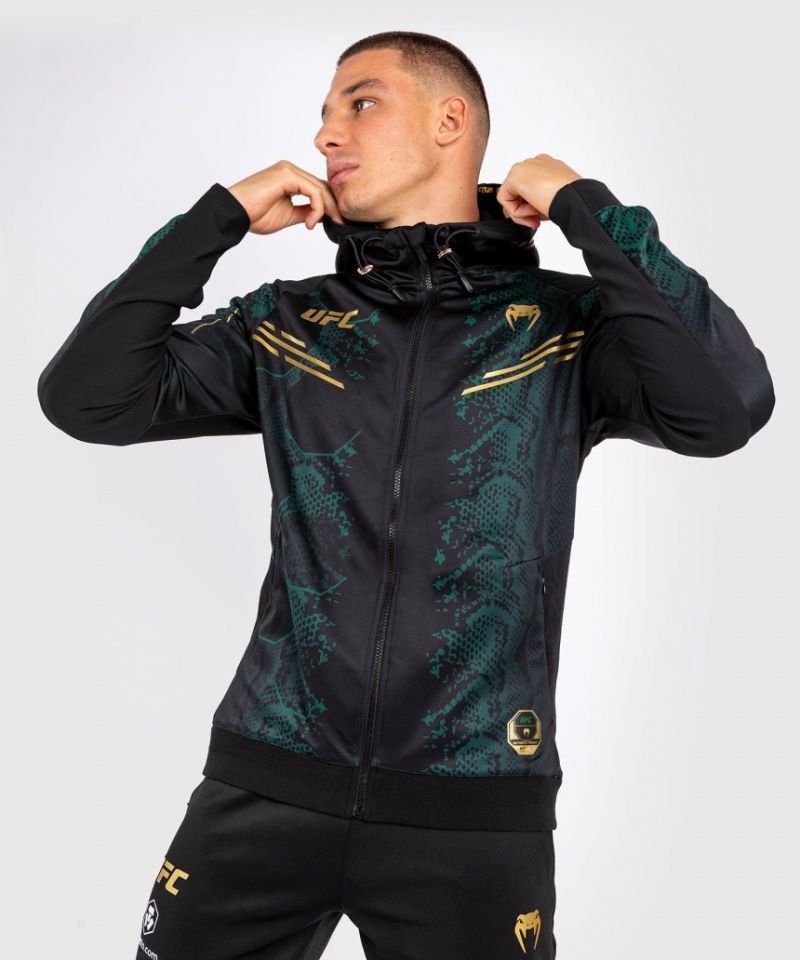 Veste Venum UFC Adrenaline by Authentic Fight Night Walkout Hoodie Emerald Edition Homme Vert Noir Doré  | JNO-5485446