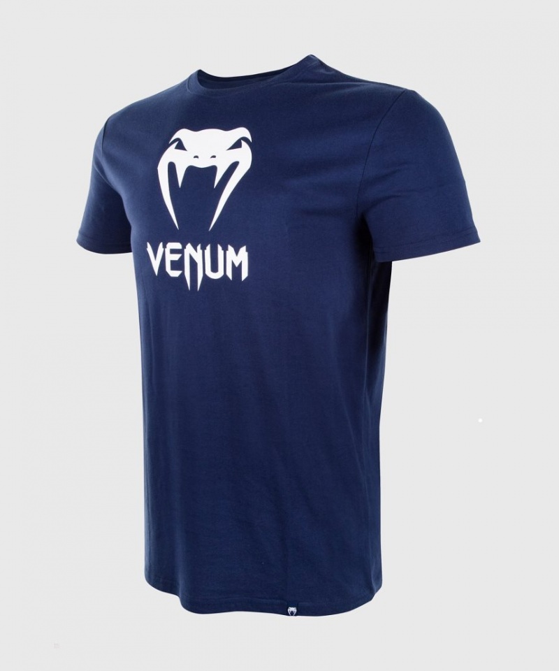 T Shirts Venum Classiche Homme Bleu Marine Bleu  | ICU-3175151