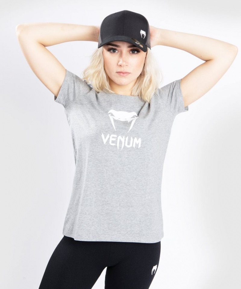 T Shirts Venum Classiche Femme Grise Clair  | WBZ-1716830