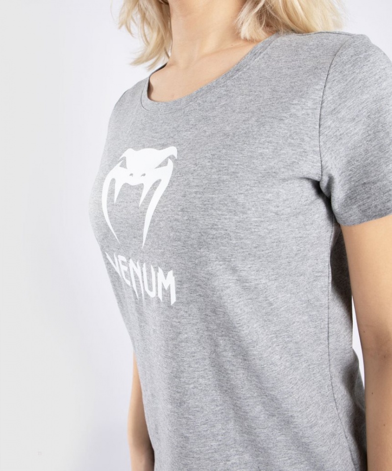 T Shirts Venum Classiche Femme Grise Clair  | WBZ-1716830