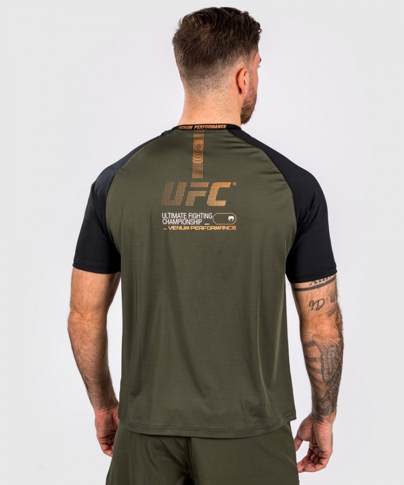 T Shirts Venum UFC Adrenaline by Fight Week Dry-tech Homme Kaki Marron  | QYQ-8121250