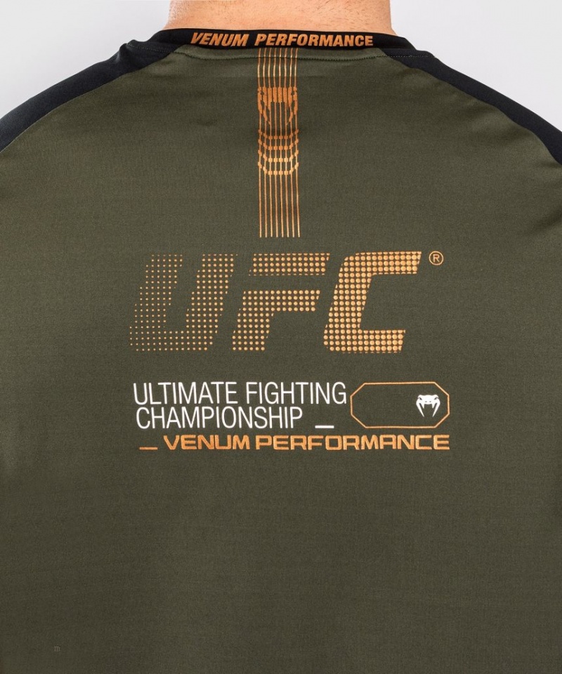 T Shirts Venum UFC Adrenaline by Fight Week Dry-tech Homme Kaki Marron  | QYQ-8121250