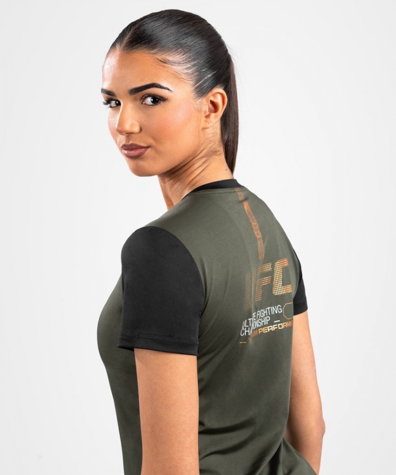 T Shirts Venum UFC Adrenaline by Fight Week Dry-tech Femme Kaki Marron  | WWM-5591337