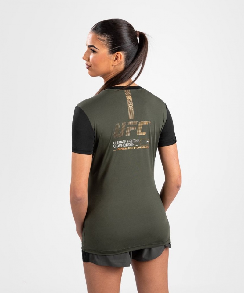 T Shirts Venum UFC Adrenaline by Fight Week Dry-tech Femme Kaki Marron  | WWM-5591337