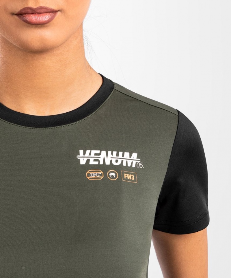 T Shirts Venum UFC Adrenaline by Fight Week Dry-tech Femme Kaki Marron  | WWM-5591337