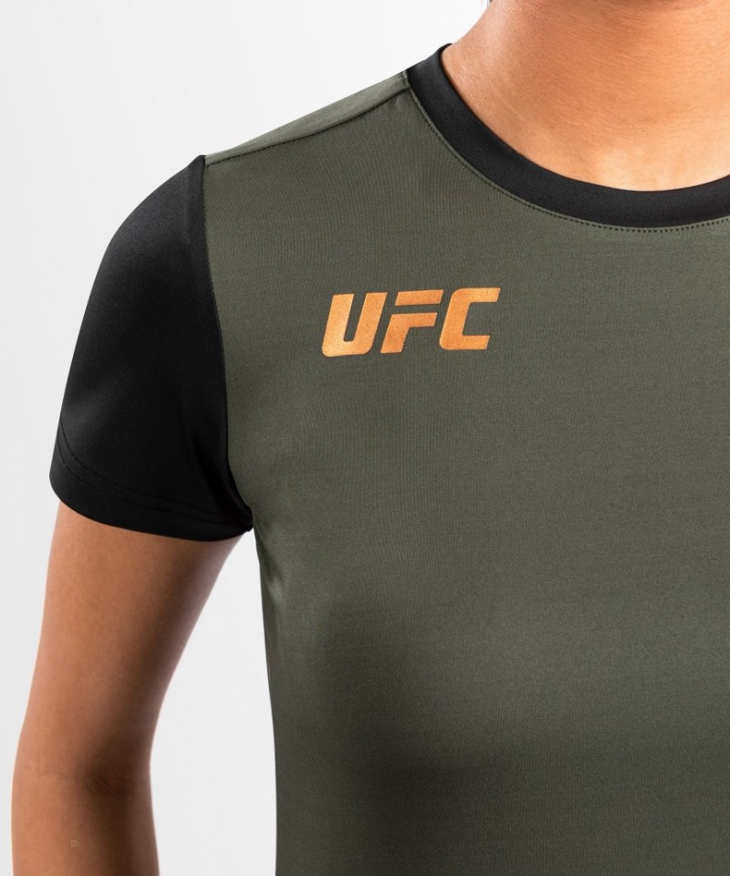 T Shirts Venum UFC Adrenaline by Fight Week Dry-tech Femme Kaki Marron  | WWM-5591337