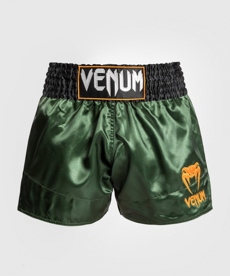 Short Venum Classiche Muay Tha? Femme Vert Noir Doré  | GVT-0565494