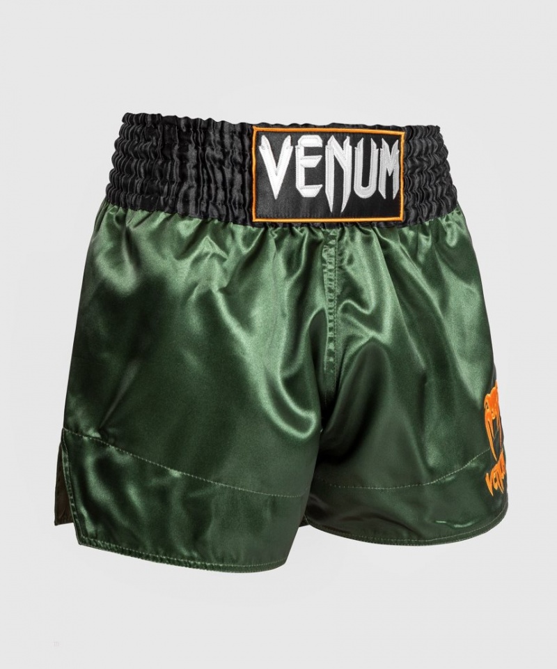 Short Venum Classiche Muay Tha? Femme Vert Noir Doré  | GVT-0565494