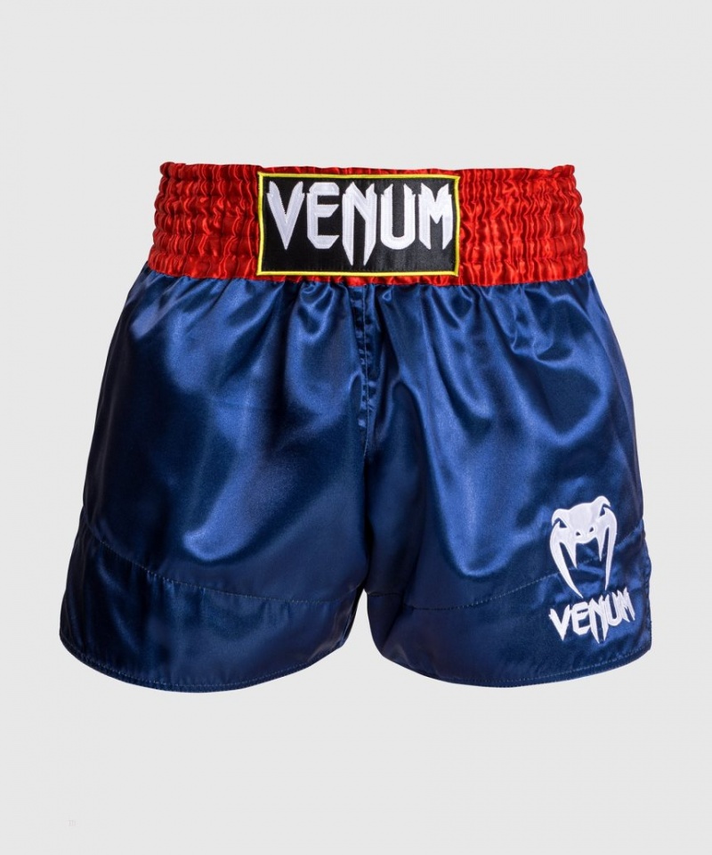 Short Venum Classiche Muay Thai Boxing Homme Bleu Rouge Blanche  | MMA-3407290