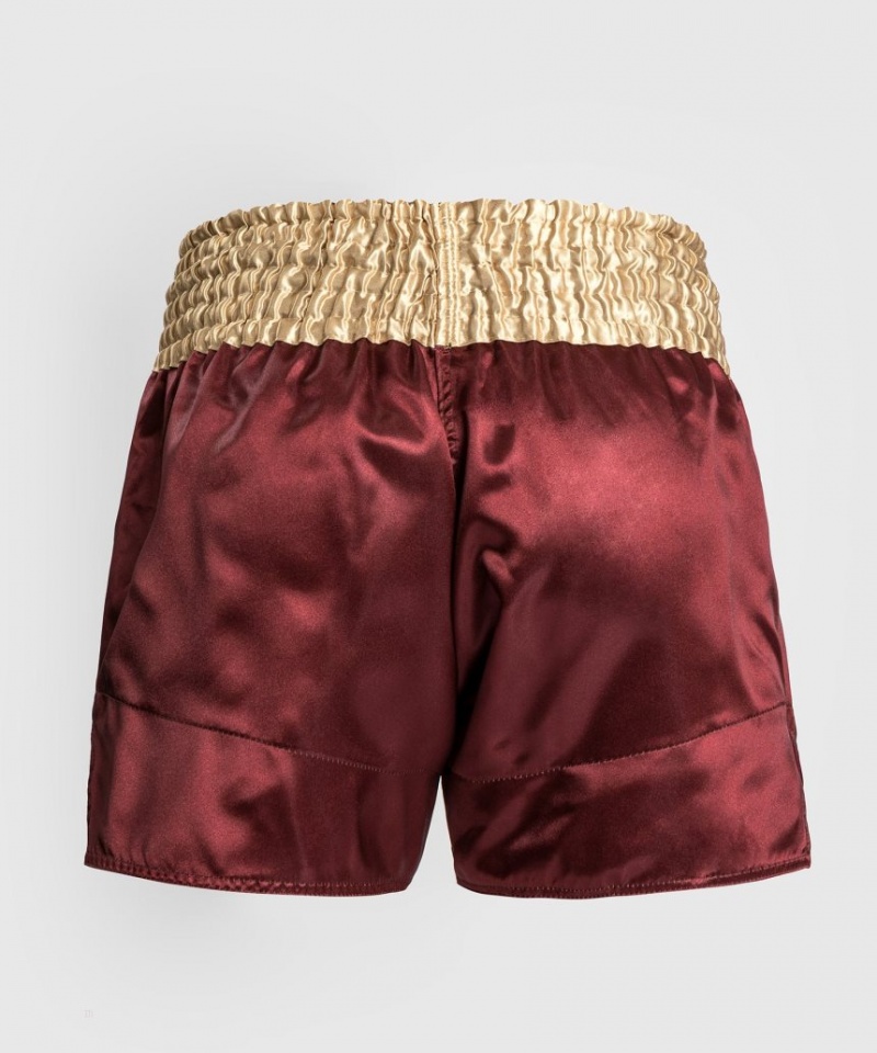 Short Venum Classiche Muay Thai Boxing Homme Bordeaux Doré Blanche  | MEK-5974406