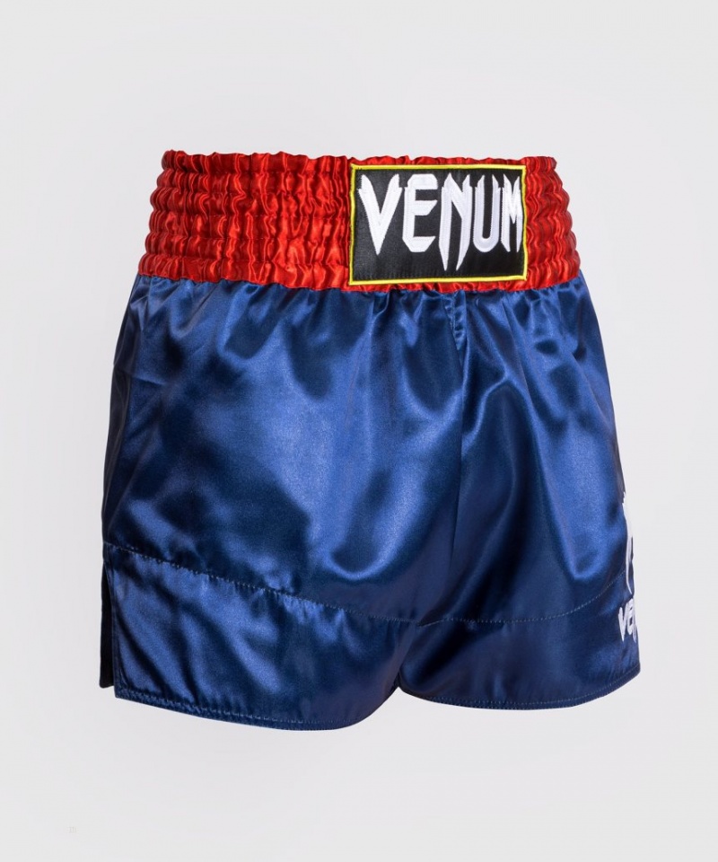 Short Venum Classiche Muay Thai Boxing Homme Bleu Rouge Blanche  | MMA-3407290