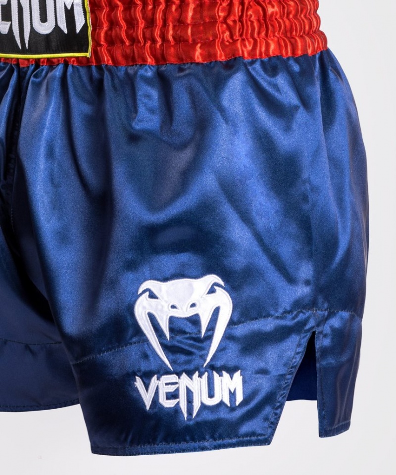 Short Venum Classiche Muay Thai Boxing Homme Bleu Rouge Blanche  | MMA-3407290