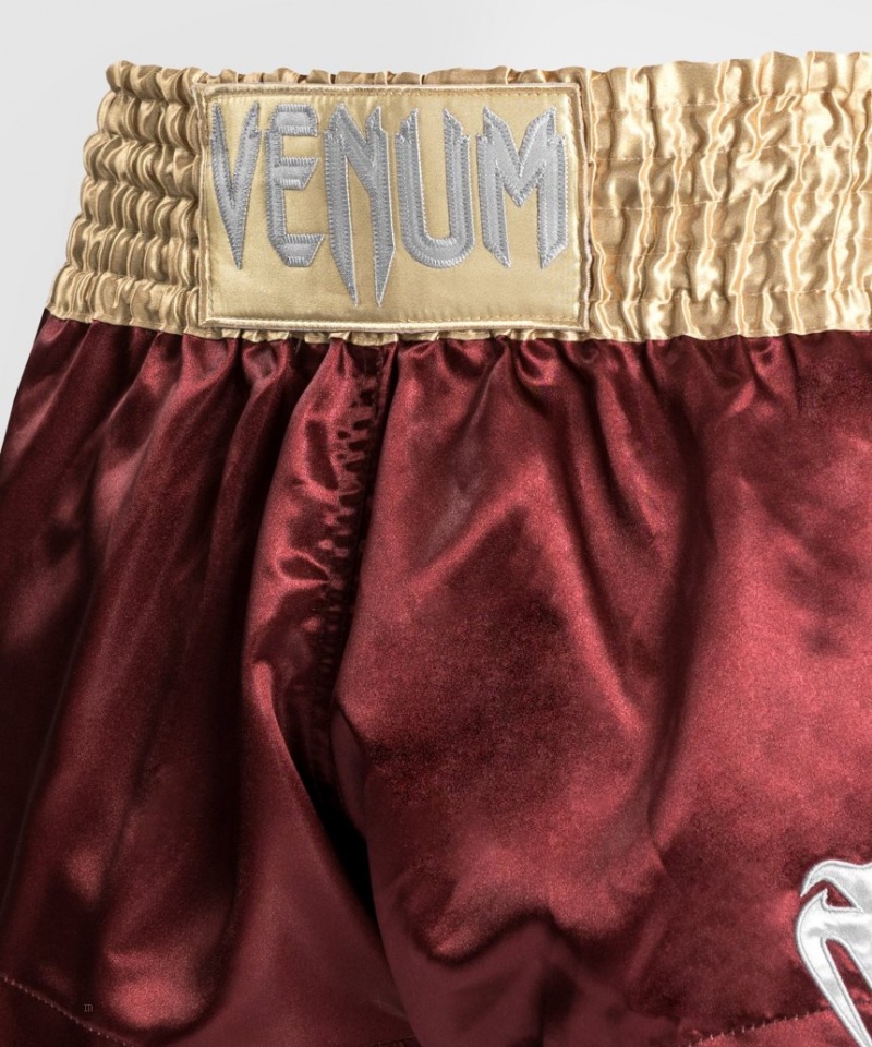 Short Venum Classiche Muay Thai Boxing Homme Bordeaux Doré Blanche  | MEK-5974406