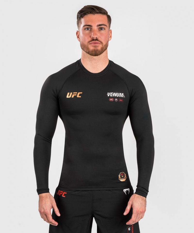 T Shirts Venum UFC Adrenaline by Fight Week Performance Long-sleeve Rashguard Homme Noir  | PRJ-1221075