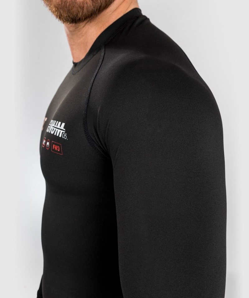 T Shirts Venum UFC Adrenaline by Fight Week Performance Long-sleeve Rashguard Homme Noir  | PRJ-1221075