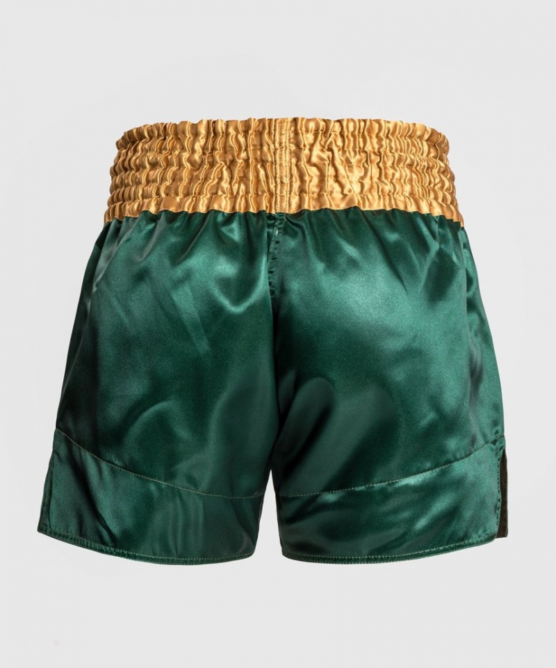 Short Venum Classiche Muay Thai Boxing Homme Vert Doré Blanche  | WDV-7524672