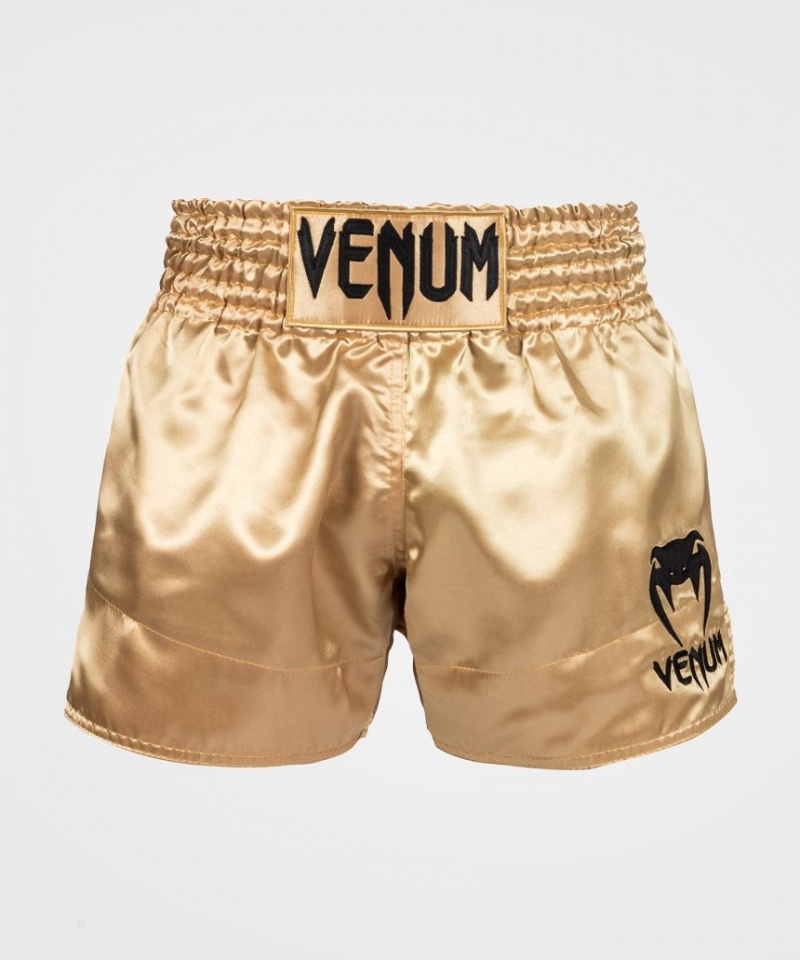 Short Venum Classiche Muay Thai Boxing Homme Doré Noir  | UHC-3299990