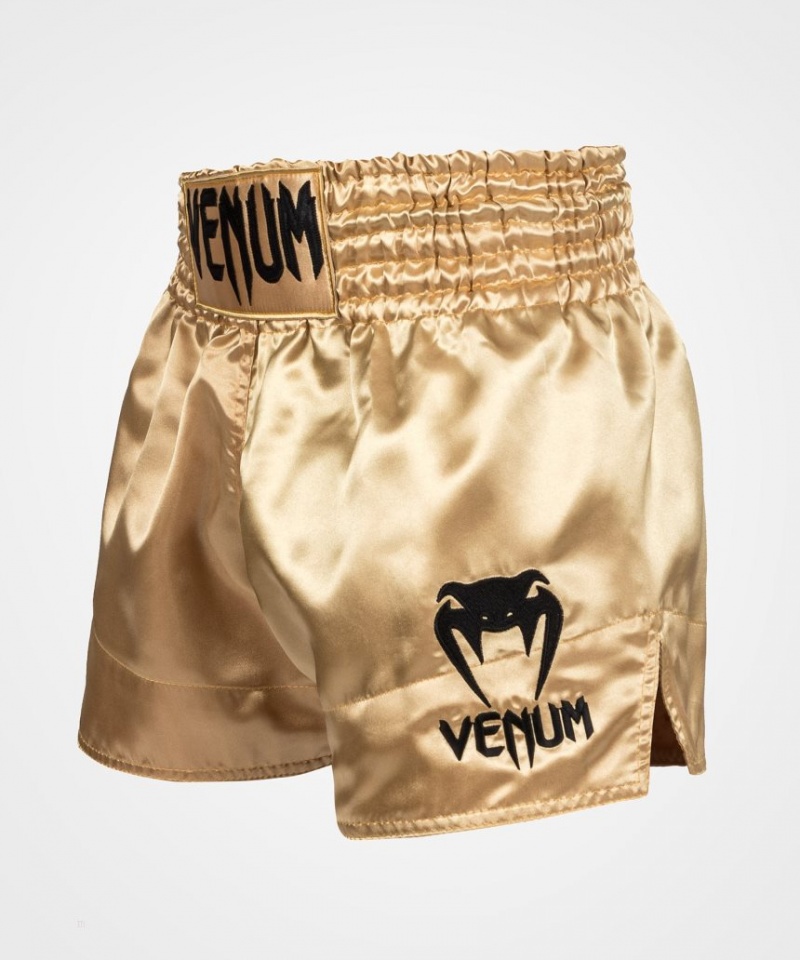 Short Venum Classiche Muay Thai Boxing Homme Doré Noir  | UHC-3299990