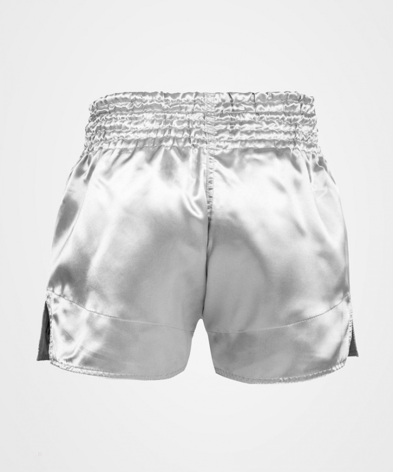 Short Venum Classiche Muay Thai Boxing Homme Argent Noir  | VLT-2026762